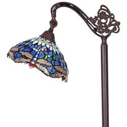 Capulina Tiffany Floor Lights 1 Light, Beautiful Dragonfly Style Tiffany Floor Lamps for Reading, Stained Glass Arc Floor Lamp, Tiffany Pole Lamp, Tiffany Style Floor Reading Lamp (Tall: 62.4 inches)