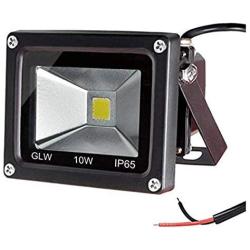 GLW 10w 12v Ac or Dc Warm White Led Flood Light Waterproof Outdoor Lights 750lm 80w Halogen Bulb Equivalent Black Case