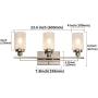 SIVILYNUS 3 Lights Bathroom Light Fixtures Brushed Nickel Vanity Lights for Bathroom Sconces Wall Lighting with Clear Glass Shade for Hallway Kitchen Bedroom Living Room