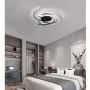 LED Bedroom Light Modern Chic Design Flush Mount Ceiling Lamp Dimmable Acrylic Panel Unique Minimalist Livingroom Pendant Light with Remote Control Dining Room Kitchen Island Office Hanging Lamp Black