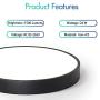 SviDau Flush Mount LED Ceiling Light Fixture Black 12 Inch 24 Watt Round Dimmable Ceiling Light for Bedroom Living Room Kitchen Hallway 3 Color Temperatures in One(3000k/4000k/6500k)