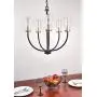 Kira Home Berlyn 22'' 5-Light Modern Chandelier + Clear Cylinder Glass Shades, Chain-Hung with Adjustable Height, Warm Brass Accents + Black Finish