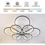 Ganeed Dimmable LED Ceiling Lights,104W Modern Two Layers LED Chandelier,Acrylic Ceiling Lamp Fixture with 8 Rings for Bedroom Dining Room Kitchen,3000-6500K/Black