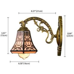 BAYCHEER Tiffany Style Glass Shade Vintage Wall Sconce Lamp Fixture One Light for Kitchen Island Dining Room or Living Room