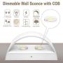 Lightess Dimmable Wall Sconces Modern LED Wall Lamp 12W Indoor Wall Sconce Up Down Hallway Wall Mounted Light Fixtures for Bedroom Living Room, Warm White