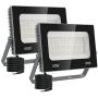 Olafus 2 Pack 50W LED Flood Light Outdoor, Bright Outside Floodlights, IP66 Waterproof Exterior Security Lights, 5000K Daylight White Super Bright Lighting for Yard, Garden, Playground, Barn, Gray