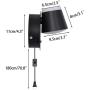 Kernorv Modern LED Plug in Wall Sconces, Bedside Wall Lamp with Switch Lighting Fixture 350 Rotation, Headboard Lights for Bedroom 10W 6000K (2 Pack)