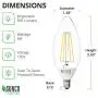 Sunco Lighting 10 Pack B11 LED Candelabra Bulb, Dusk-to-Dawn, 5W=40W, 5000K Daylight, Filament, 500 LM, E12 Base, Outdoor Decorative Light for Sconces - UL