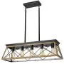 XIPUDA 5-Light Linear Pendant Light Fixture Kitchen Island Lighting Antique Industrial Metal Farmhouse Chandeliers (Walnut) XIPUDA 5-Light Linear Pendant Light Fixture Kitchen Island Lighting Antique Industrial Metal Farmhouse Chandeliers (Walnut)