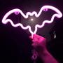 Pink Bat Led Neon Light Art Decorative Novelty Neon Sign Wall Decor for Christmas Party Children’s Room Living Room Bar Hotel Decoration