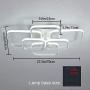 Jaycomey Modern LED Ceiling Light,87W 6 Heads Square Shape LED Ceiling Lights,Cool White 6000K Acrylic Flush Mount Ceiling Lamp for Living Dining Room Kitchen Bedroom(White)