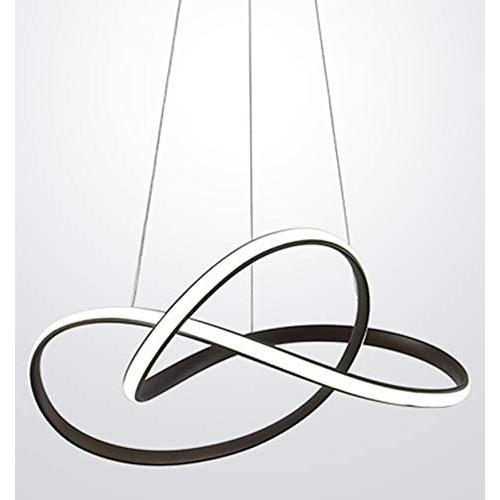 Jaycomey Modern LED Chandelier,46W LED Ring Black Pendant Lamp Haning Light,Acrylic Pendant Light Fixture for Living Room Bedroom,Cool White/6000K