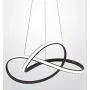 Jaycomey Modern LED Chandelier,46W LED Ring Black Pendant Lamp Haning Light,Acrylic Pendant Light Fixture for Living Room Bedroom,Cool White/6000K