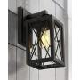 Emliviar Outdoor Wall Mount Light Fixture, Modern Exterior Wall Sconce in Black Finish with Clear Glass, 0387BK