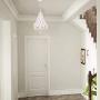 Alice House 14.2'' Wood Bead Chandeliers, Rustic White Finish, 3 Light Wood Beaded Pendant Light for Dining Room, Kitchen, Living Room, Entryway and Bedroom AL9031-P3