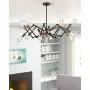 Jazava Industrial Sputnik Chandelier, 12-Lights Modern Pendant Light for Farmhouse, Hanging Light Fixture, Adjustable Swing Arms, Black and Rose Gold Finish