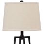 Catalina Lighting 19305-000 Modern Metal Floor Lamp with Shelves and Beige Linen Shade for Living, Bedroom, Dorm Room, Office, 58'', Classic Black