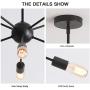 AIGU Chandeliers 8-Lights Black Lights Fixture, Modern Pendant Lighting Industrial Hanging Ceiling Light Mid Century Pendant Lighting Ceiling Light Fixture for Kitchen Bedroom Dining Room