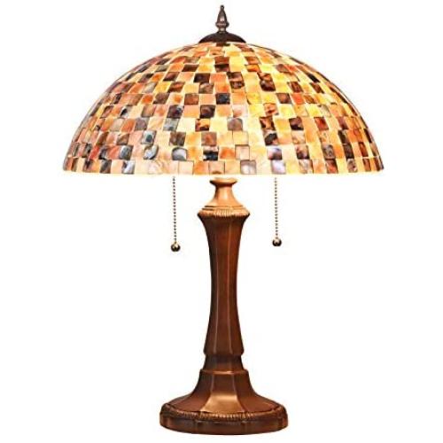 Table Lamp Tiffany, Artzone Handcrafted Tiffany Lamps for Bedrooms, Stained Glass Table Lamps, Tiffany Desk Lamp, Tiffany Styled Table Lamps, Tiffany Table Lamps - Natural Shell