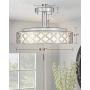 VICNIE Semi Flush Mount Ceiling Light, 14inch 20W 1400 Lumens Ceiling Light Fixtures, 3000K Warm White, Brushed Nickel Finish, ETL Listed for Kitchen, Hallway, Bedroom, Laundry