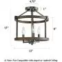 GEPOW Semi Flush Mount Ceiling Light Fixture, Farmhouse Faux Wood Ceiling Light for Bedroom Hallway, Foyer, Entryway, Kitchen, Stairway, Dining & Living Room