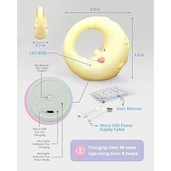 SomeShine Kids Night Light - Rechargeable Moon Nursery Night Light with Auto-Off Timer, Safe and Durable Kawaii Lamp and Glowing Companion for Baby Feeding, Diaper Changing and Midnight Bathroom Trips