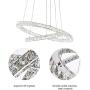 SILJOY Modern Galaxy Round Rings Crystal Chandeliers LED Pendant Ceiling Lights Fixtures Adjustable Chandelier Lighting for Dining Room Living Room Two Rings (15.7 - 23.6 Inches), 3-Color Changing