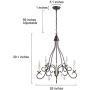KSANA Farmhouse Chandelier for Dining Room, Rustic Candle Lighting with Crystal for Kitchen Island, Sitting Room, W26'' x H29''