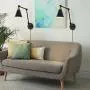 Swing Arm Wall Light Fixture with Dimmable Switch, Set of 2 Plug in Wall Sconce Lamp, Farmhouse Wall Reading Light for Bedroom Living Room Hallway, Brass