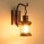 Rustic Wall Light Fixtures, Oil Rubbed Bronze Finish Indoor Vintage Wall Light Wall Sconce Industrial Lamp Fixture Glass Shade Farmhouse Metal Sconces Wall Lights for Bedroom Living Room Cafe(2 Pack)