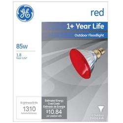 GE Lighting 13472 85-Watt Outdoor PAR38 Incandescent Light Bulb, Red