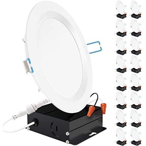 Sunco Lighting 16 Pack 6 Inch Slim LED Downlight, Baffle Trim, Junction Box, 14W=100W, 850 LM, Dimmable, 6000K Daylight Deluxe, Recessed Jbox Fixture, IC Rated, Retrofit - ETL & Energy Star