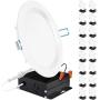 Sunco Lighting 16 Pack 6 Inch Slim LED Downlight, Baffle Trim, Junction Box, 14W=100W, 850 LM, Dimmable, 6000K Daylight Deluxe, Recessed Jbox Fixture, IC Rated, Retrofit - ETL & Energy Star