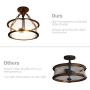 Tangkula Semi Flush Mount Ceiling Light, 3-Light Close to Ceiling Light with Bubble Glass Lampshade, Hanging Pendant Ceiling Light for Living Room, Dining Room, Kitchen (Black) Tangkula Semi Flush Mount Ceiling Light, 3-Light Close to Ceiling Light with Bubble Glass Lampshade, Hanging Pendant Ceiling Light for Living Room, Dining Room, Kitchen (Black)