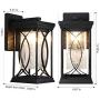 Modern Outdoor Wall Light Exterior Light Fixtures, Black Aluminum with Crack-Like Glass Create Gorgeous Lighting Effects UL and IP65 Waterproof Wall Sconce Outdoor for Garage, Front Porch Lighting