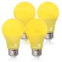 Bioluz LED Yellow Light Bulbs 60W Replacement Non-Dimmable A19 LED Bulbs 4-Pack