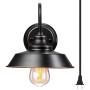 Elibbren Bathroom Vanity Wall Light Fixture, Farmhouse Gooseneck Plug in Wall Sconce, Industrial Barn Wall Light with 5.9FT Plug in Cord for Bedroom Nightstand, Bathroom Vanity, 2 Pack