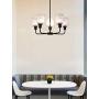 XiNBEi Lighting Chandeliers, Black Chandelier 5 Light, Pendant Lighting with Glass for Living & Dining Room XB-C1210-5-MBK
