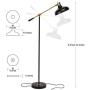 Brightech Wyatt - Industrial Floor Lamp for Living Rooms & Bedrooms - Rustic Farmhouse Reading Lamp - Standing, Adjustable Arm Indoor Pole Lamp for Crafts & Tasks