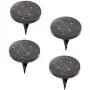 Bell + Howell Disk Lights Gunmetal – Heavy Duty Outdoor Solar Pathway Lights – Auto On/Off, Water Resistant, with Included Stakes, for Garden, Yard, Patio and Lawn - As Seen on TV (Pack Of 4)