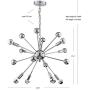 JONATHAN Y JYL9017A Glenn 8-Light 22.5'' Metal Sputnik-Style LED Chandelier Contemporary,Transitional,Modern Dimmable, Adjustable, for Dining Room, Foyer, Bedroom, Chrome