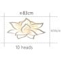 Mscoreray Living Room Dimmable Ceiling Light Led Lotus Flush Mount Ceiling Lights with Remote Control,10 Petals,3 Colors,1800Lm,140W