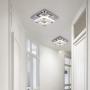 Crystal Ceiling Light Flush Mount Modern Luxury Dimmable LED Chandelier Lamp Mini Square Pendant Light for Bedrooms Dinning Rooms Hallway Foyer Entry Kitchen