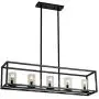 XILICON Contemporary Chandeliers Modern Dining Room Lighting Fixture Hanging Black 5 Light Kitchen Island Cage Pendant Lighting Farmhouse Flush Mount Ceiling Light with Glass Shade XILICON Contemporary Chandeliers Modern Dining Room Lighting Fixture Hanging Black 5 Light Kitchen Island Cage Pendant Lighting Farmhouse Flush Mount Ceiling Light with Glass Shade