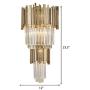 Wall Sconce XINDAR Luxurious Wall Light K9 Clear Crystal Flute Sconce Light Modern Minimalist Wall Lamp Bedroom Bedside Living Room Stair Wall Mount Light - Gold Finish 12''