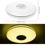 WinnowTe 36W LED Music Ceiling Light with Bluetooth Speaker Smart APP and Remote Control, RGB Color Changing, Dimmable Modern Flush Mount Ceiling lamp for Living Room, Bedroom, Dining Room