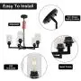 VINLUZ Farmhouse Chandeliers Black 5 Light Dining Room Lighting Fixtures Hanging Modern Industrial Pendant Lighting with Clear Glass Shade for Living Room Kitchen Island Bedrooms