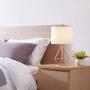 SOTTAE Modern Style Rose Gold Hollowed Out Base Living Room Bedroom Beside Table Lamp, Desk Lamp with White Fabric Shade SOTTAE Modern Style Rose Gold Hollowed Out Base Living Room Bedroom Beside Table Lamp, Desk Lamp with White Fabric Shade