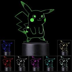 3D Illusion LED Night Light,7 Colors Gradual Changing Touch Switch USB Table Lamp for Holiday Gifts or Home Decorations(3D Animal)