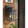 Zeyu 1-Light Exterior Wall Mount Light Fixtures, Outdoor Wall Sconce Lantern in Black Finish with Clear Glass Shade, 20068B1